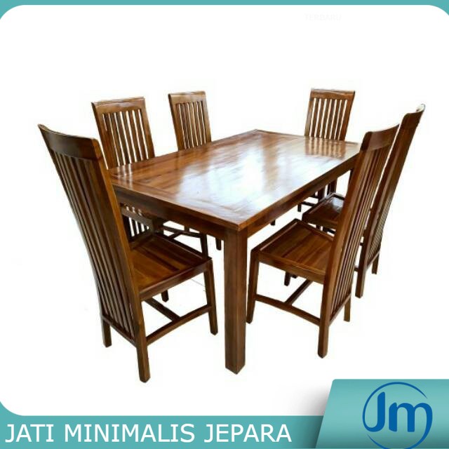 meja makan balero k6 / meja makan jati / kursi makan jepara / ruang makan / furniture furniture jepa