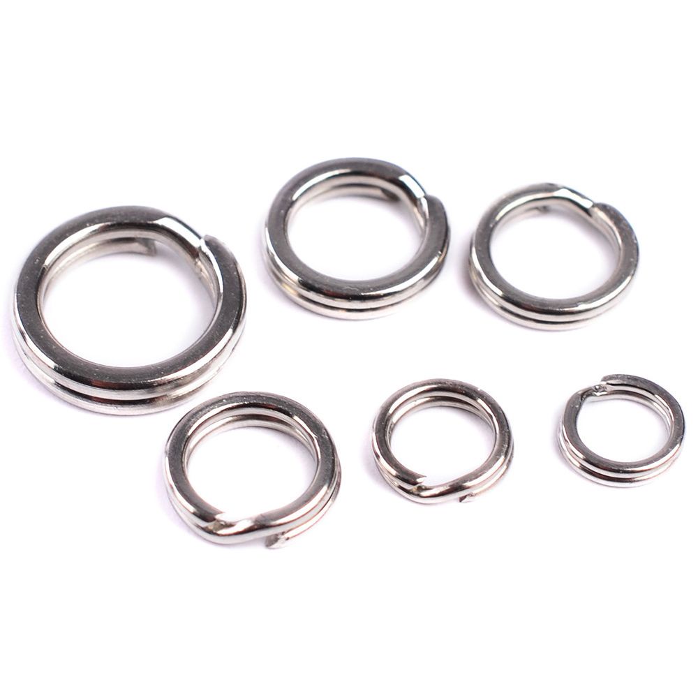 Top 100pcs Ring Konektor Umpan Pancing 3 # - 8 # Bahan Stainless Steel Tahan Lama