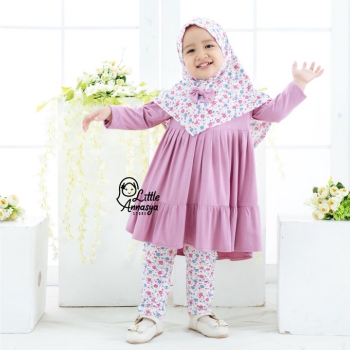 ELBI - Setelan Celana Anak Oneset Nayla / Setelan Muslim Anak Perempuan