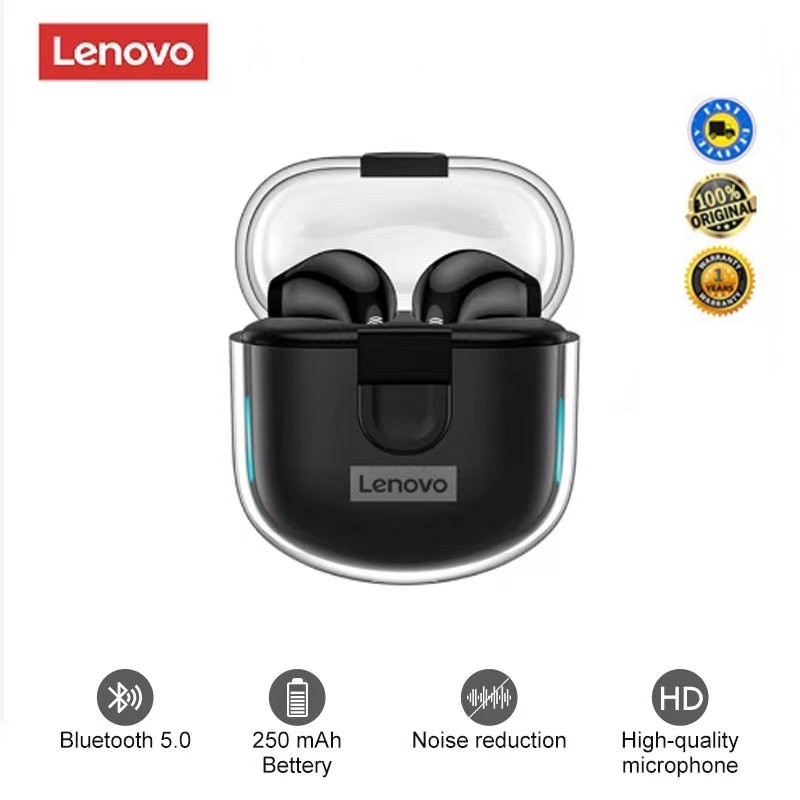 (ready stock)100% Asli Lenovo LP12 TWS Headphone Nirkabel Bluetooth Mini Earbud dengan Mic Noise Can