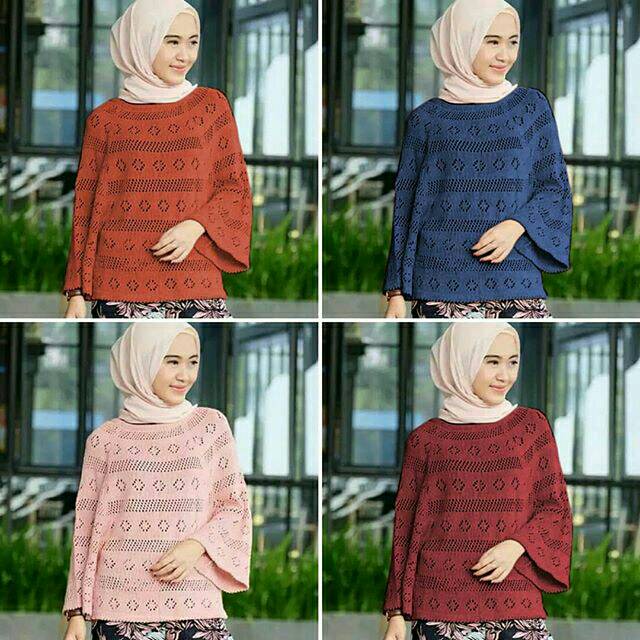 Atasan Wanita Crop Jaring Rajut Sweater/ Crop jaring rajut/rajut jaring/batwing rajut/baju rajut/baju rajut terbaru/baju rajut