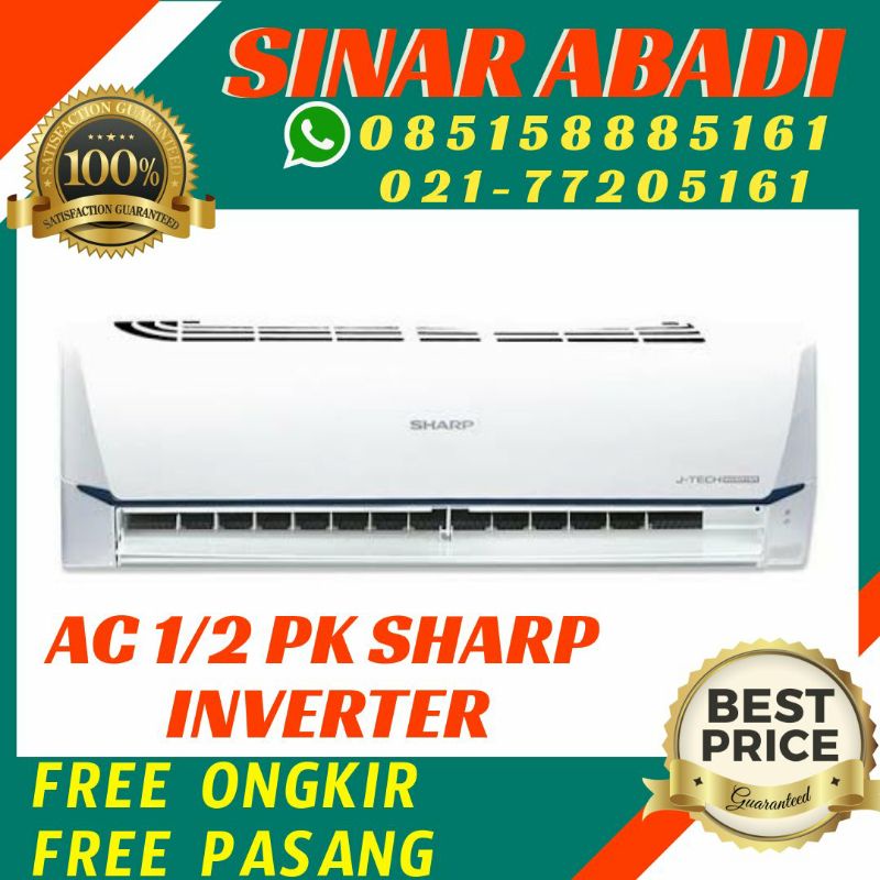 ac 1 2 pk sharp inverter x6vey free pasang   free ongkir depok