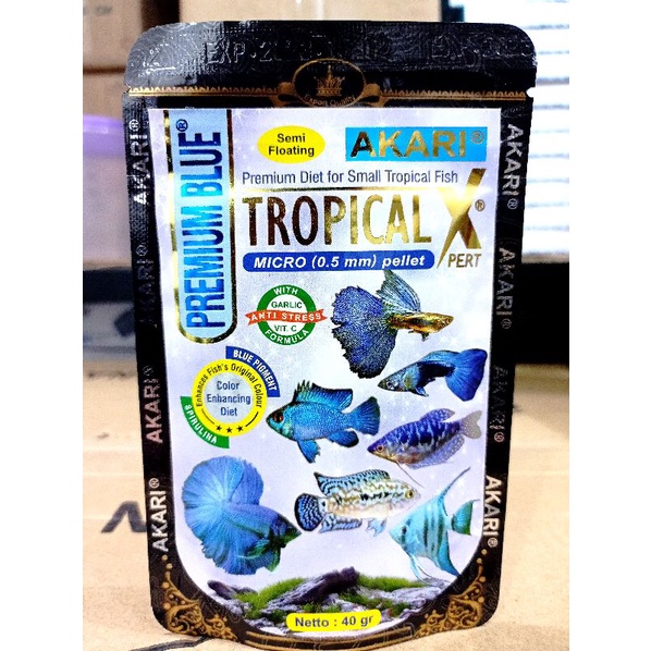 Makanan Ikan AKARI  PREMIUM BLUE RED YELLOW TROPICAL XPERT 40Gr