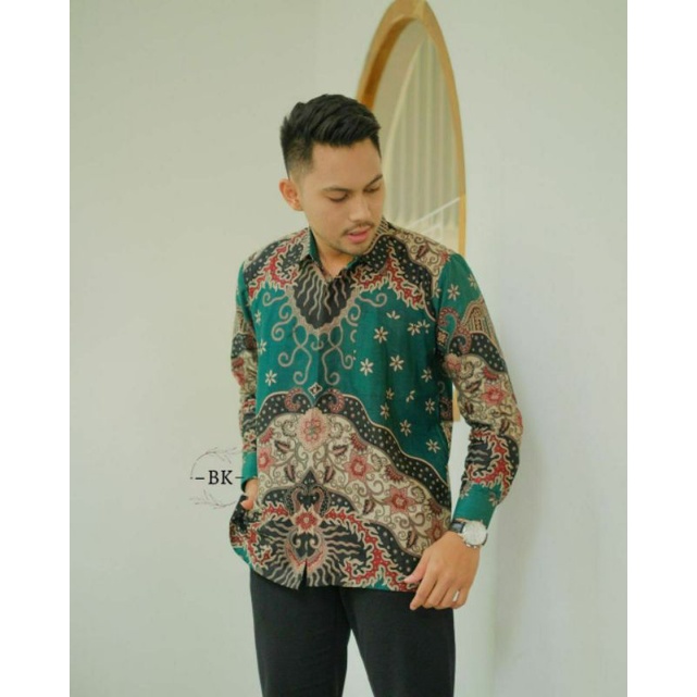 Kemeja Batik Pria Lengan Panjang M L XL XXL Baju Batik Pria Modern Batik Kerja Pria Batik Kantor Pria Seragam Batik