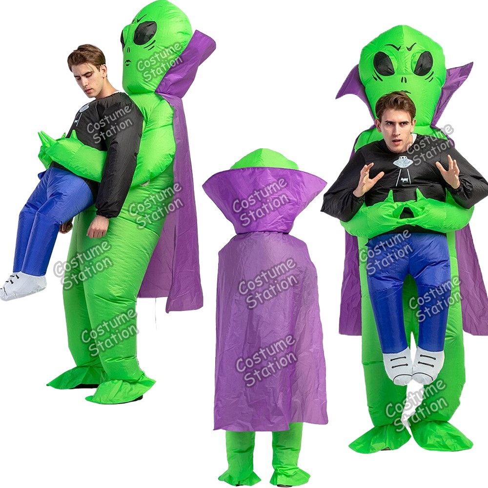 Kostum Alien Vampire Abduction / Costume UFO Ghost Hantu Halloween Inflatable pompa angin dewasa