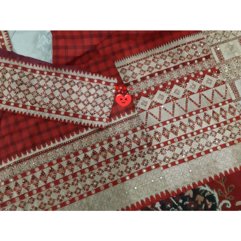 benang asli mas bukan kristal set mama papa peci penganten tapis songket lampung kain selendang m