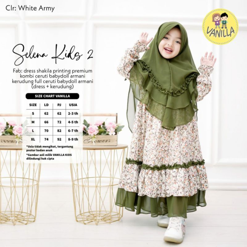 Gamis Anak Cantik Selena Kids 2 by Vanilla Original XL