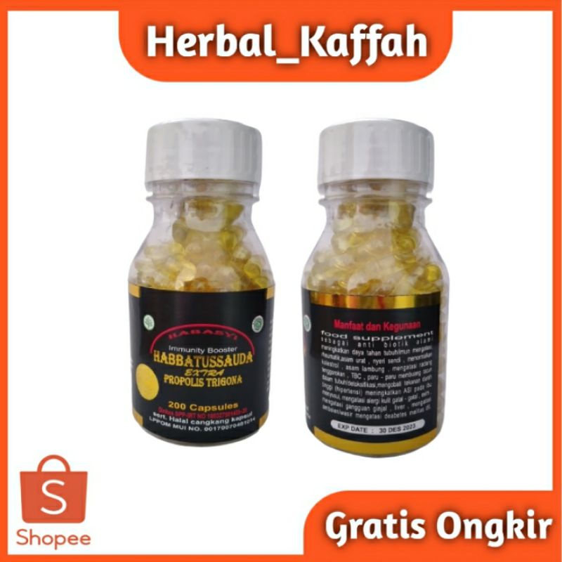 Habbatussauda Habasyi Extra Propolis Trigona Isi 200 Kapsul Asli 100% Original