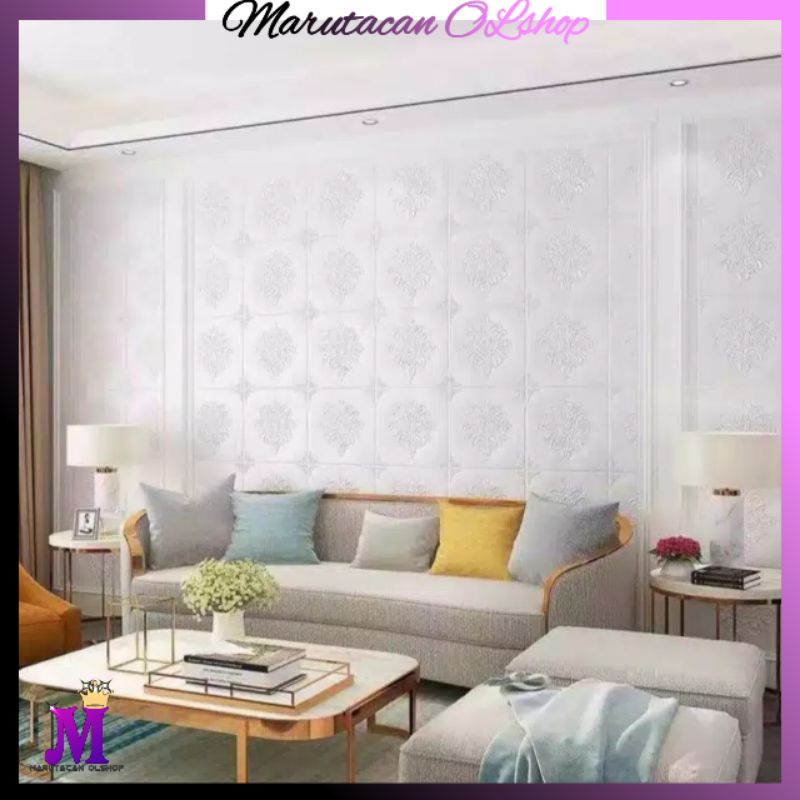 Wallpaper Dinding Sticker Foam / Wallfoam 3D Foam Motif Bunga Batik