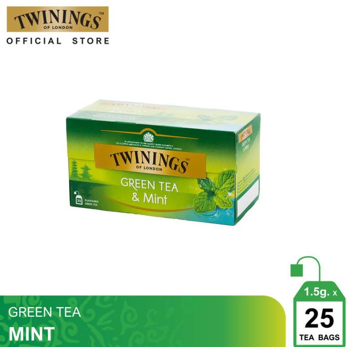 

(BISA COD) Twinings Teh Hijau Celup Rasa Green Tea Mint 1.5 g. Pack 25 Tea Bags SALE Kode 1470