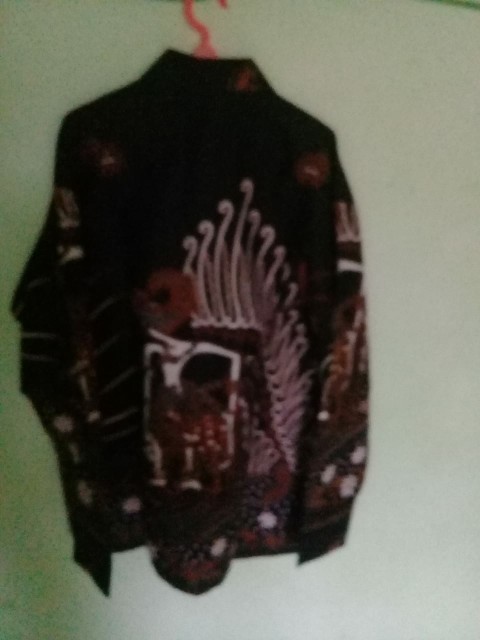 Batik Pria Sadewo Wayang Size M - Xxl  Batik Solo Asli Katun Sragenan Full Furing