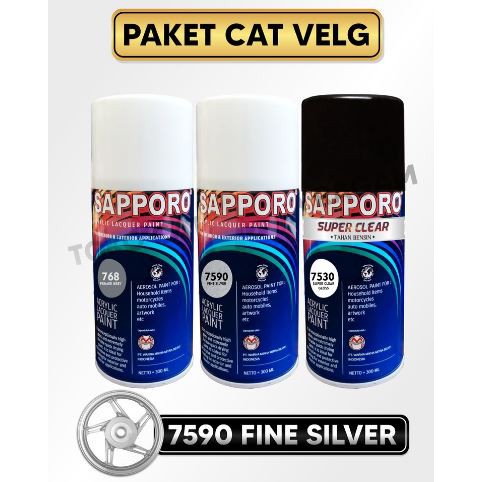 Paket Cat Velg Fine silver Sapporo