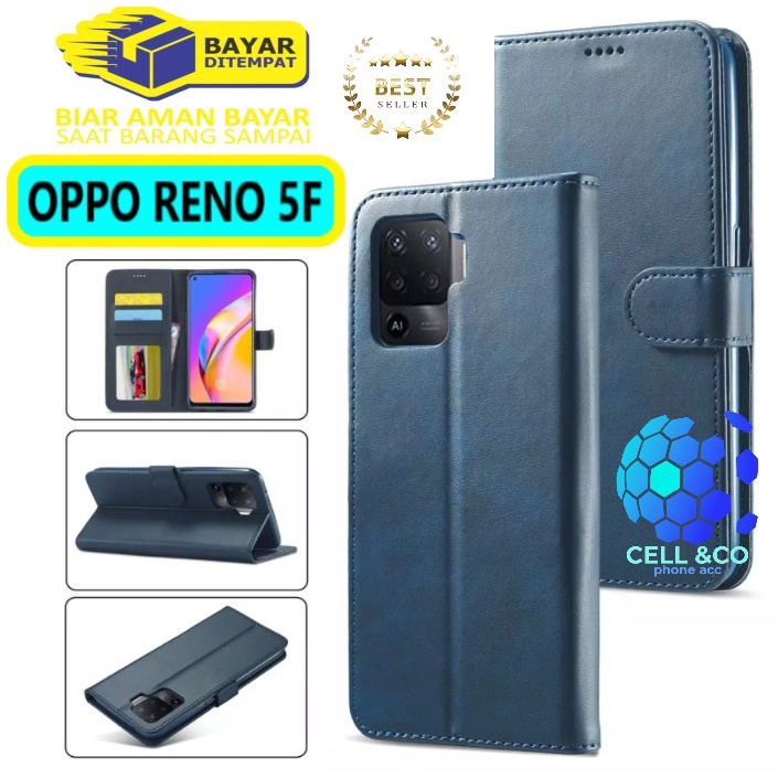 Flip cover OPPO RENO 5F Flip case buka tutup kesing hp casing flip case leather wallet