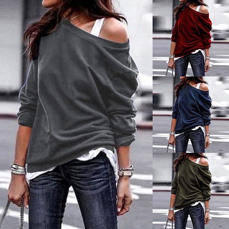 baggy off the shoulder tops