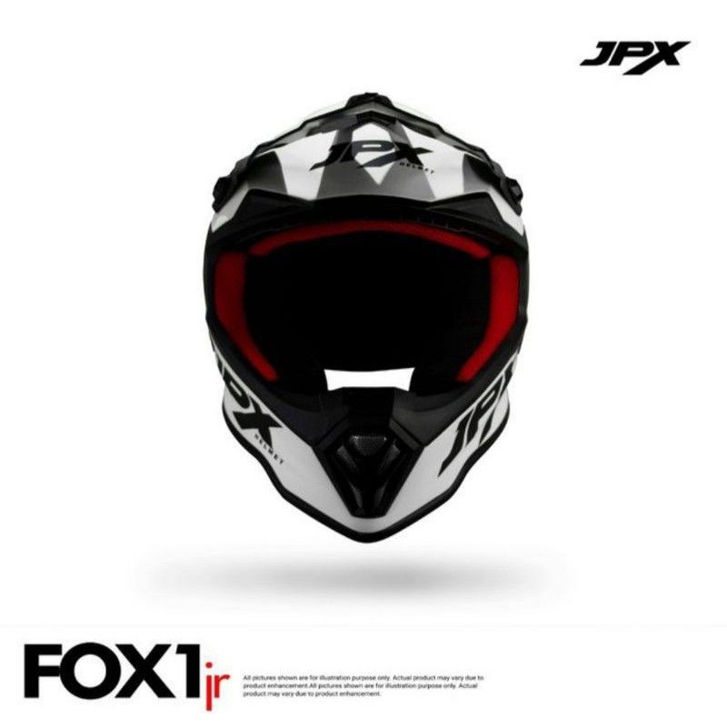Helm cross anak JPX FOX1 Jr Putih doff