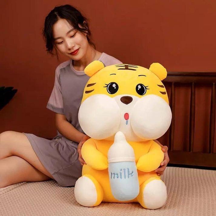 Boneka Kucing Harimau/Boneka Harimau/boneka Tiger pegang dot/lucu MURAH