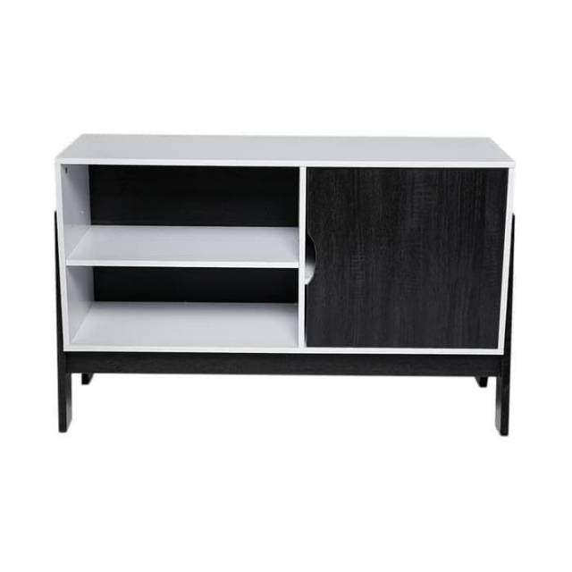 Rak TV Minimalis Meja TV Jazz Cabinet - Hitam Putih