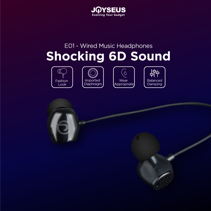 Earphone / Headset JOYSEUS JOY-E01 In Ear Sport Bass Subwoofer + Microphone - EP0020-4