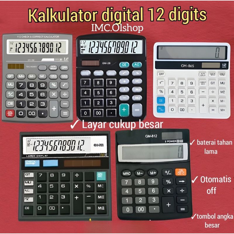 

Kalkulator/Calculator 12 Digit⭐ IMC ⭐