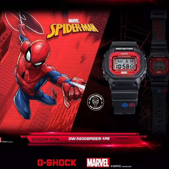 Jam Tangan Casio G-Shock DW-5600SPIDER x Marvel Spiderman 5600 Ori BM