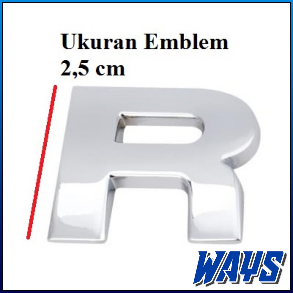 [Z062] Emblem Huruf Alphabet Angka Simbol Logo Body Eksterior Mobil Motor Universal