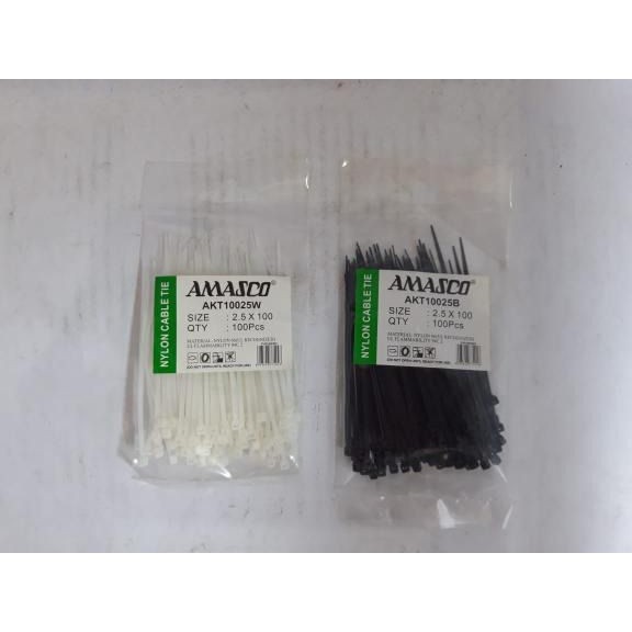 Amasco Kabel ties 10cm - Hitam