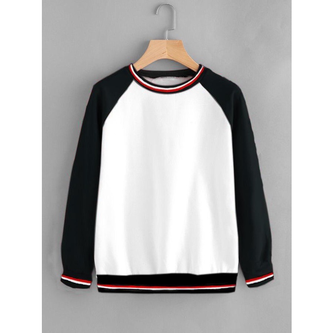 Kaospolos - Sweater polos raglan basic crewneck lengan panjang bahan babyterry berkualitas M L XL