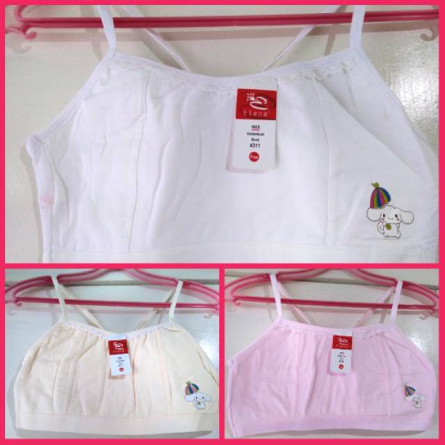 Elena Beedees Tali Kecil Non Kawat- BH Remaja Sport Free Size- E 4311- 3 warna
