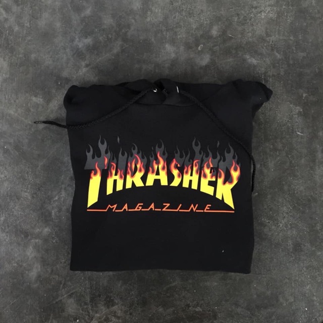 Thrasher hoodie bbq flame
