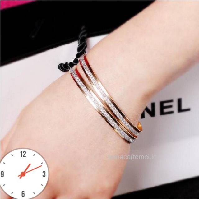 gelang titanium gelang lapis emas