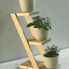 Bagikan: RAK POT KAYU - RAK KAYU VAS BUNGA - RAK TANAMAN HIAS - RAK MINIMALIS - 3 susun