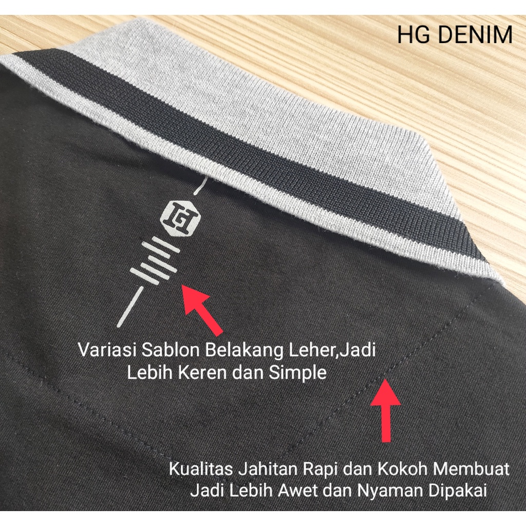 HG DENIM KRAH L COTTON COMBED PRIA KAOS POLO