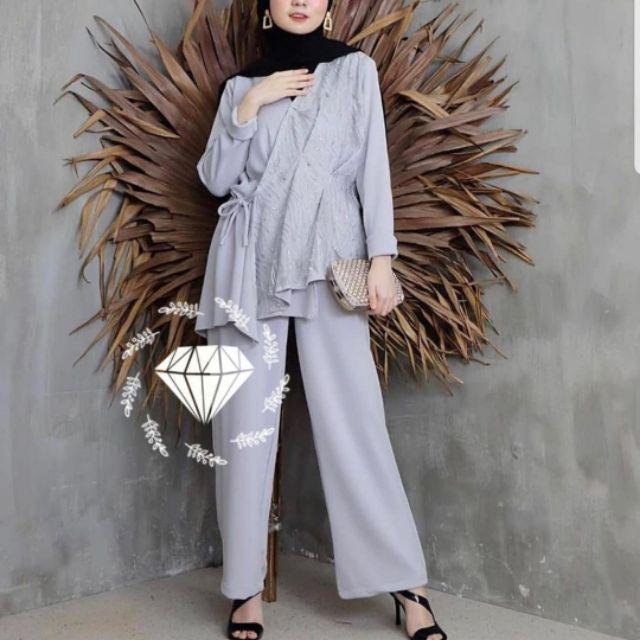 SET CELANA PELAGIO, MOSCREPE BRUKAT PREMIUM, GAMIS HIJAB MUSLIM, SETELAN-Abu