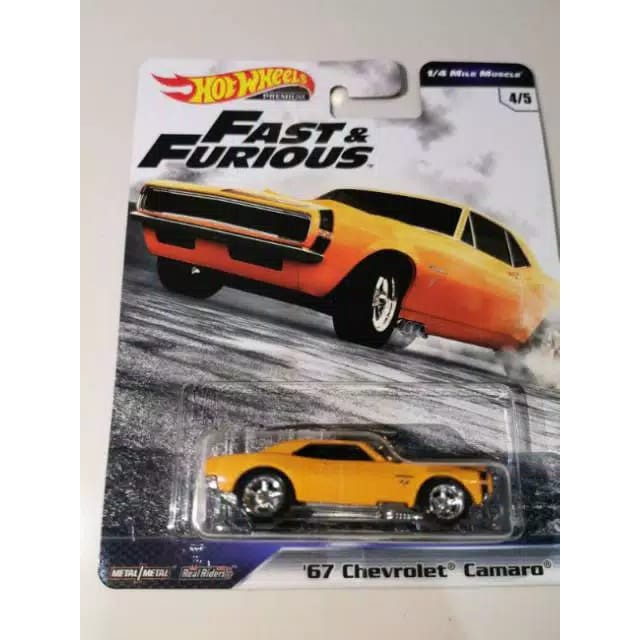 Diecast Hot Wheels 67 CHEVROLET CAMARO ORANGE 1/4 Mile Muscle Fast and Furious FNF C Hotwheels