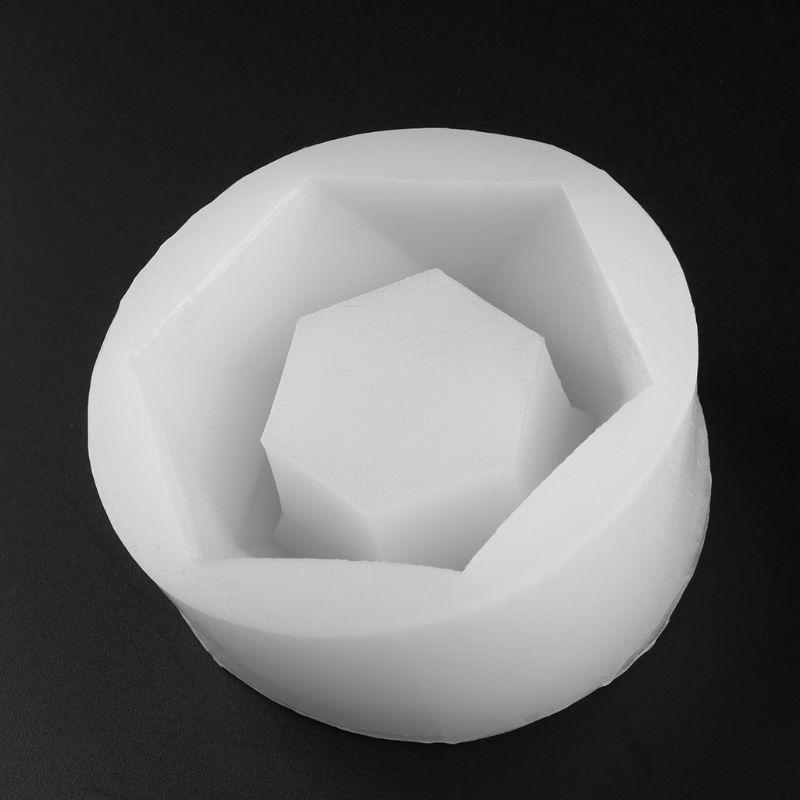 Cetakan Pot Bunga Bentuk Hexagonal Bahan Silikon Handmade
