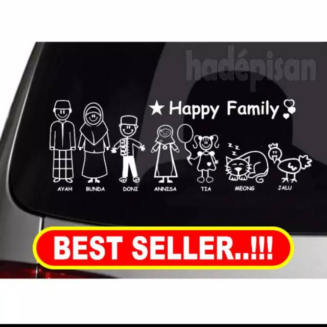 

Sticker Cutting HAPPY FAMILY Custom Design sesuka Hati