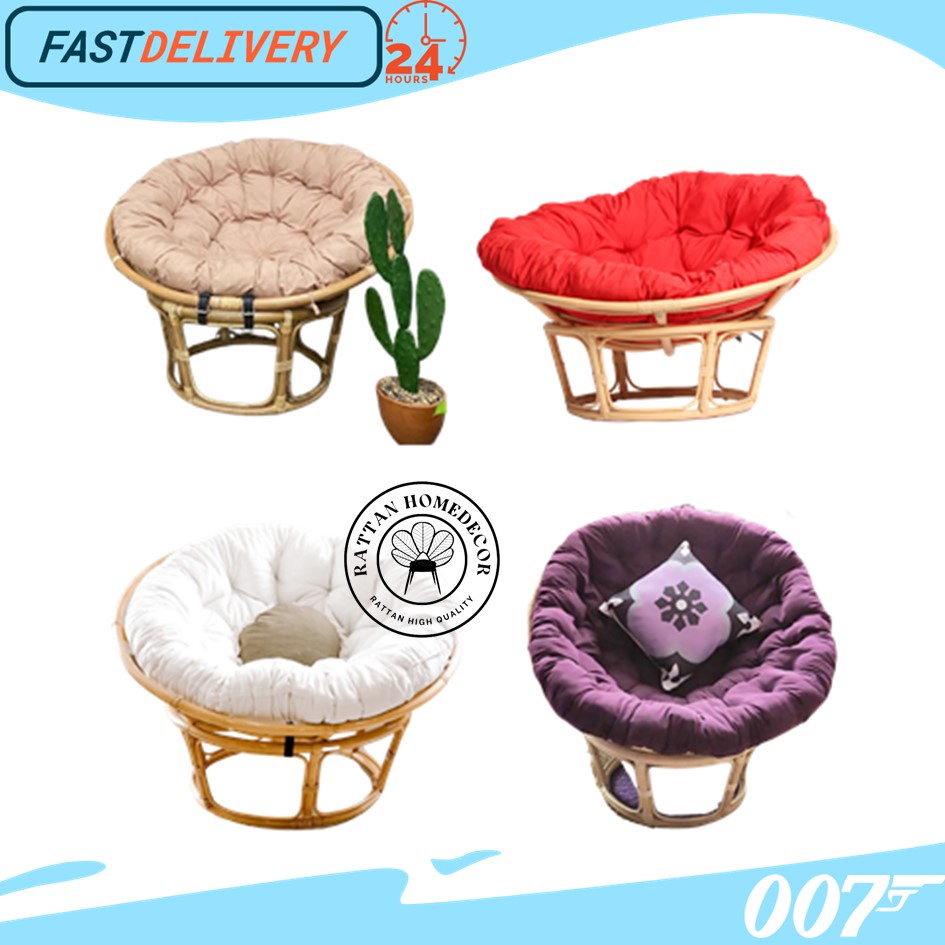 Kursi Sofa Rotan Papasan Empuk Sudah Plus Busa Bulat