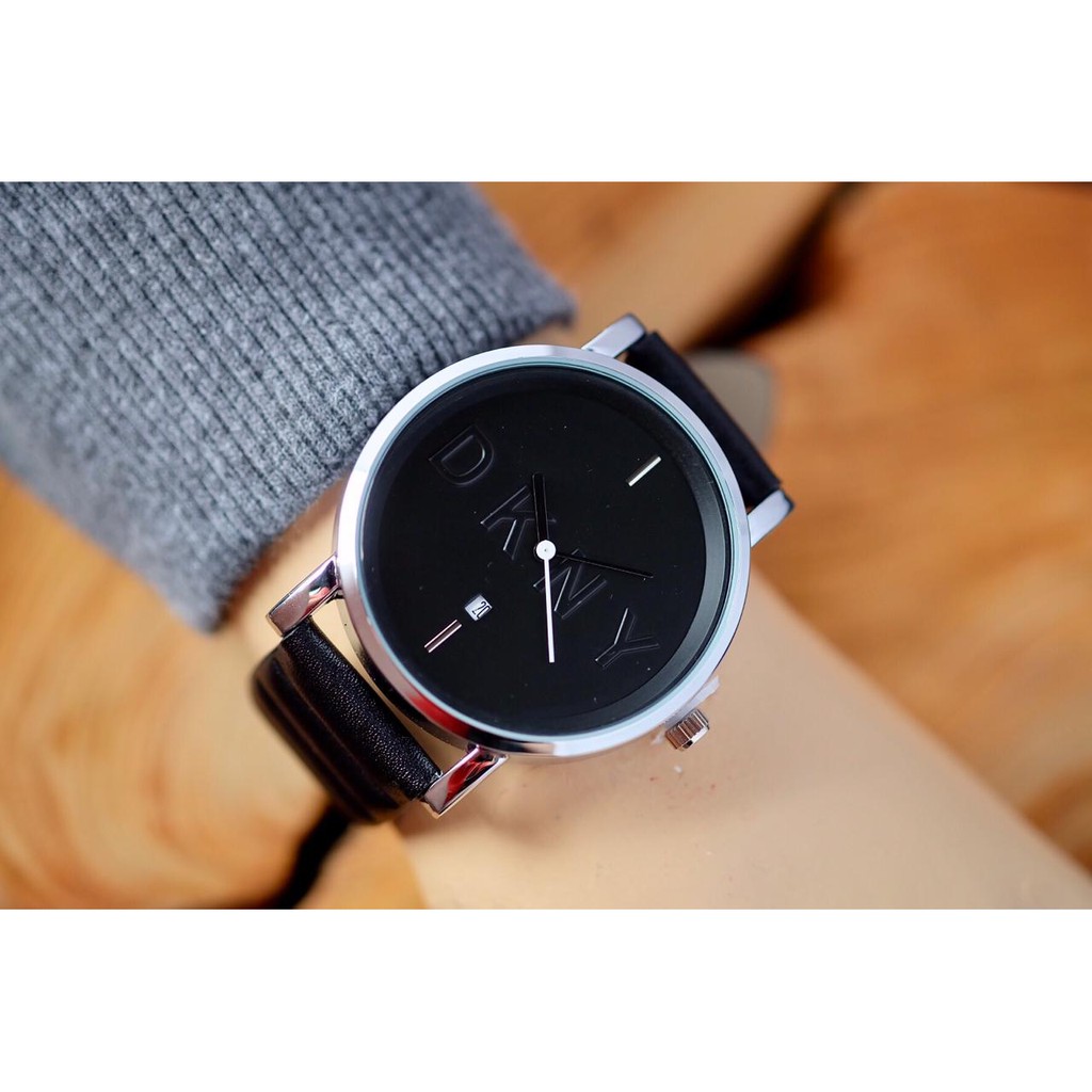 Jam Tangan Pria DKNY 751B | Strap Bahan Kulit Tanggal Aktif + Box Exclusive