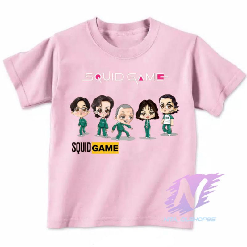 baju squid game kaos anak squad game bahan premium