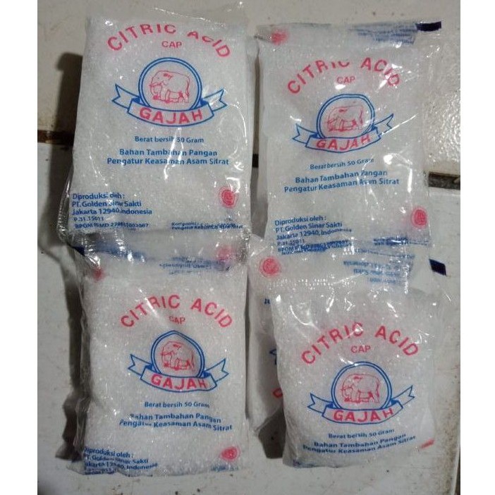 

Citric acid cap gajah 50gr (5bks)