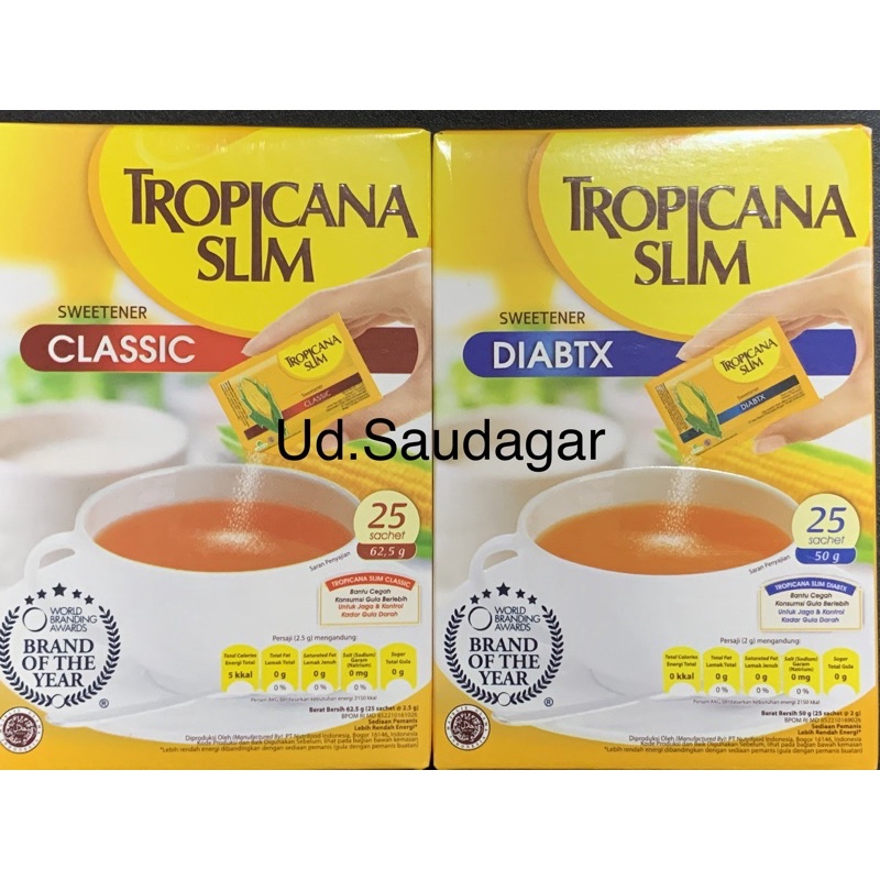 

Tropicana Slim Classic / Diabtx Gula Rendah Kalori Untuk Diabetes Isi 25 Sachet
