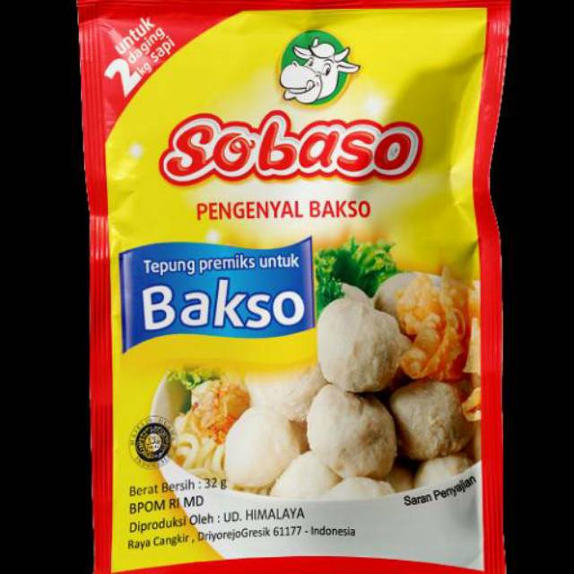 

Sobaso Pengenyal bakso 32 gr( isi 10 bks)