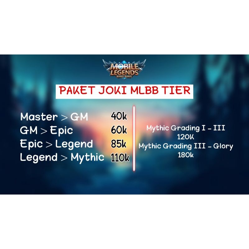 Jual PAKET HEMAT JOKI MOBILE LEGENDS MLBB (BACA DESKRIPSI) Indonesia ...