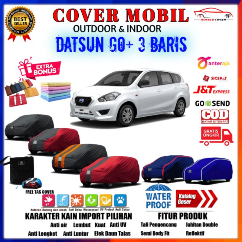 Cover Mobil Datsun Go Plus 3 Baris / Sarung Datsun Go Long / Selimut Jas Mantel Penutup Pelindung