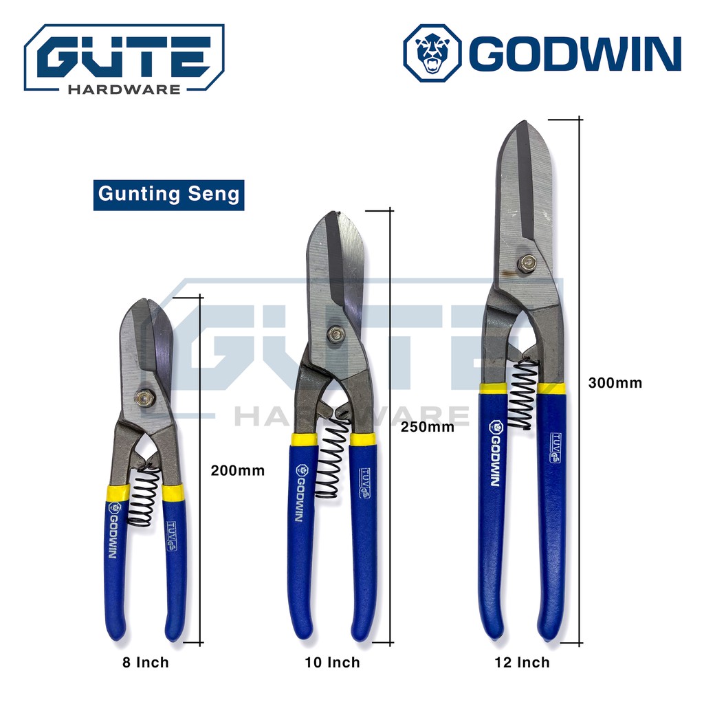 Gunting Seng / Baja Ringan “GODWIN” Carbon Steel  45 Asli! (Multifungsi)