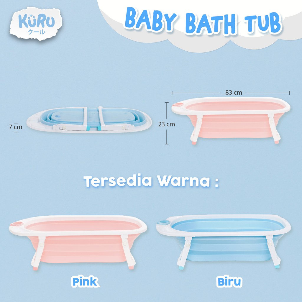 Bak Mandi Bayi Lipat Foldable Silicone | Infant Folding Bath Tub KURU