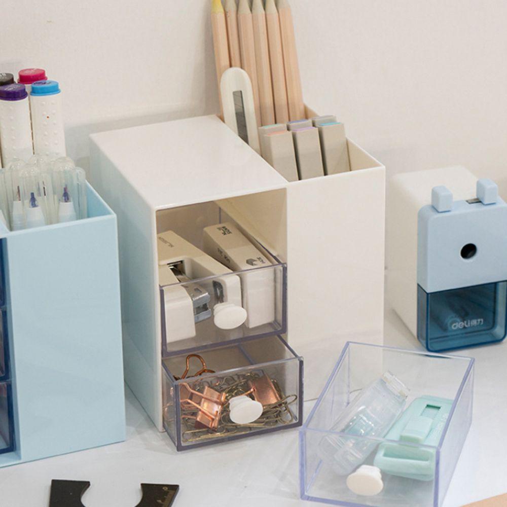 [Elegan] Tempat Pulpen Untuk Anak Dengan Laci Perlengkapan Rumah/Kantor Home Decor Siswa Alat Tulis Aksesoris Sekolah Desktop Storage Box