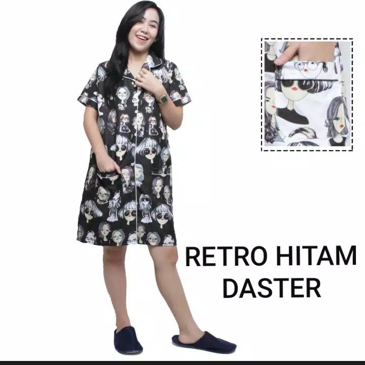 Piyama Retro / Daster Retro / Baju Tidur Retro / Piyama Motif / Pakaian Wanita (fs)