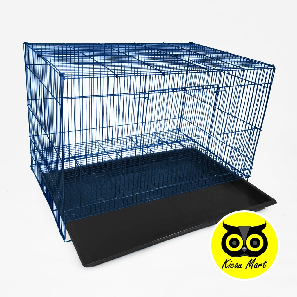 KANDANG KUCING BESI LIPAT SIZE M MEDIUM U/ KELINCI / SUGAR GLIDER / KITTEN / HAMSTER PET CAGE KDMDM-BIRU