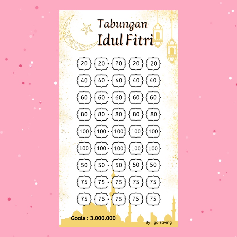 

Tabungan Hari Raya Idul Fitri / Binder Tabungan Lebaran A6 / Saving Challenge / Tantangan Menabung / Binder A6